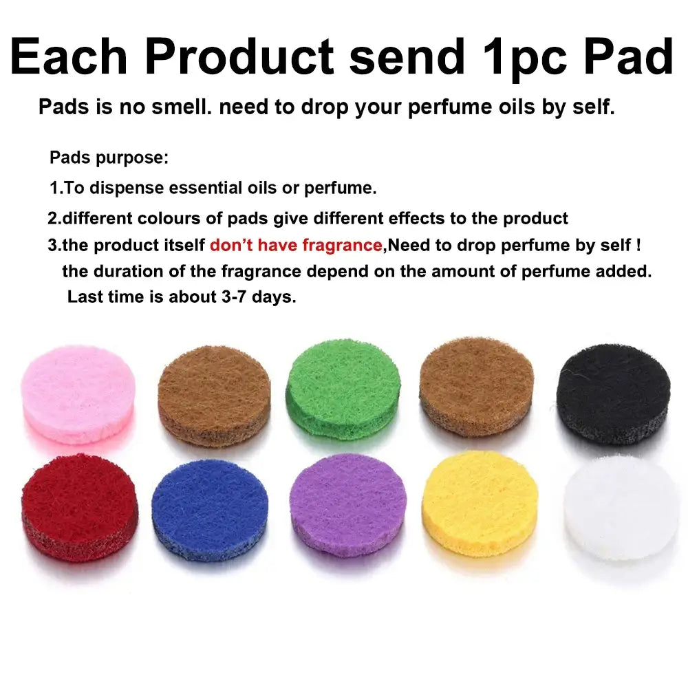 Colorful essential oil pads for fragrance diffusion, each product includes one pad, no fragrance included.