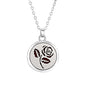 Collar difusor de aromaterapia en acero inoxidable con diseño de rosa, ideal para llevar aceites esenciales. Regalo elegante.