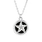 Collar difusor de aromaterapia en acero inoxidable con diseño de estrella de mar, ideal para aceites esenciales.