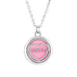 Collar difusor aromaterapia en acero inoxidable con corazón rosa y la palabra 'mom' ideal para regalar.